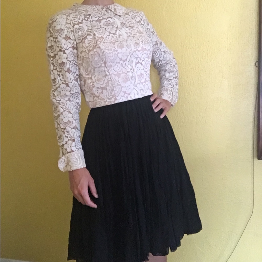 Vintage 1960s lace and chiffon dress